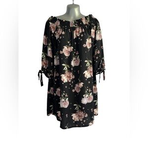 New Look Tunic Floral Long Sleeve Off Shoulder Dress • Size: L• Used